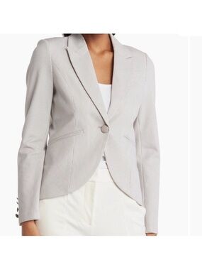 Nordstrom-Amanda & Chelsea-Gray Pinstripe One Button Blazer